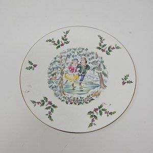 Vintage 1977 Royal Doulton Christmas Plate First In Series Boy Girl Ice Skating